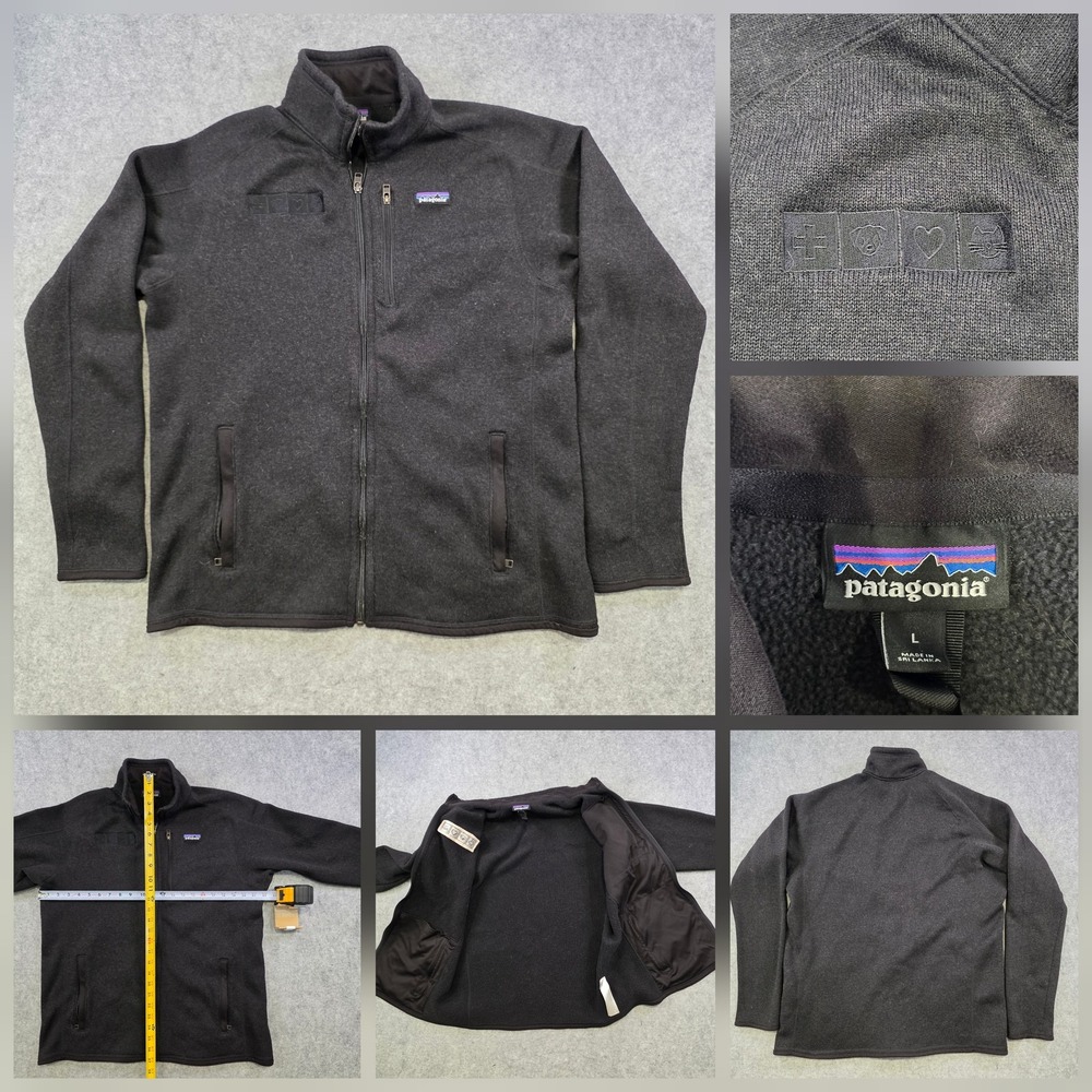 Patagonia Better Sweater Jacket Mens Large Black Full Zip Fleece Veterinarian